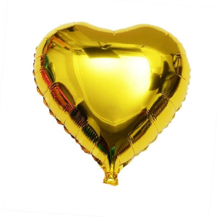 Heart Balloon Foil Yellow 60 cm 24 inches