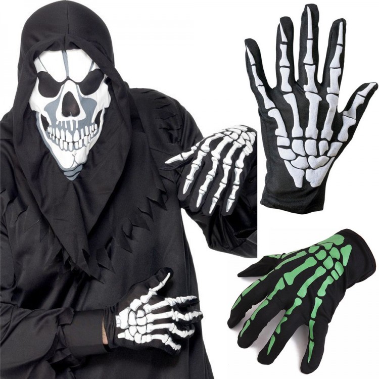 Glow in the Dark Highlighter Neon Skeleton Gloves 1 Pair