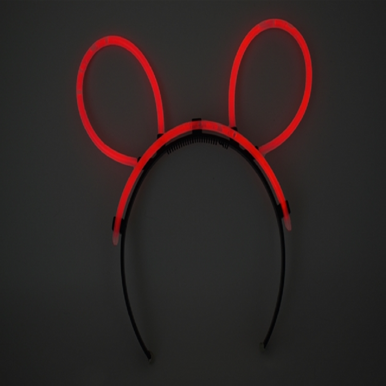 Glowing in the Dark Highlighter Glow Stick Crown Rabbit EarsCrown Red Color