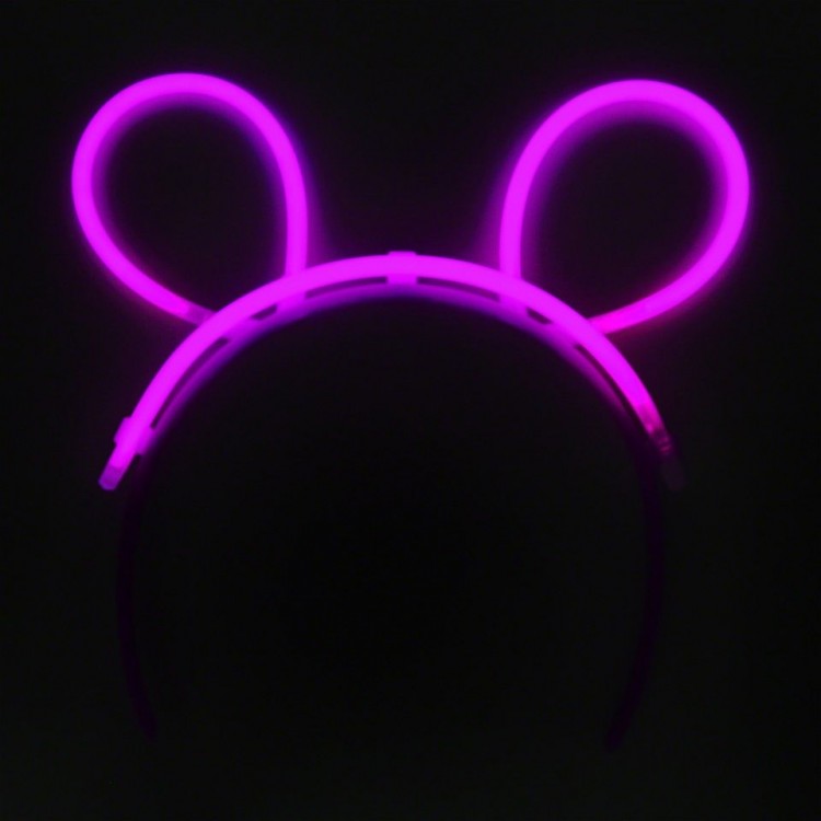 Glowing in the Dark Highlighter Glow Stick Crown Rabbit EarsCrown Pink Color