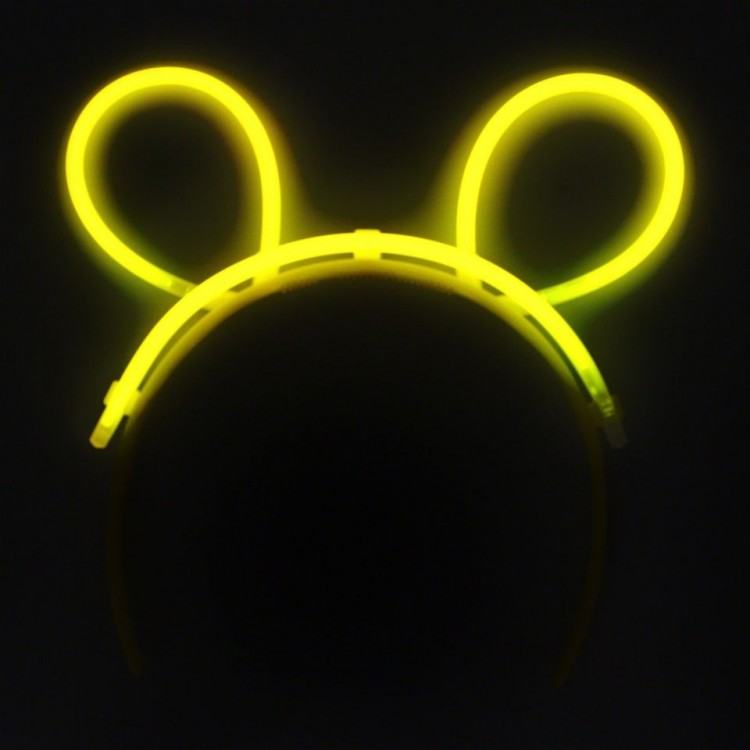 Glowing in the Dark Highlighter Glow Stick Crown Rabbit EarsCrown Yellow Color