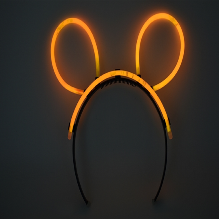 Glowing in the Dark Highlighter Glow Stick Crown Rabbit EarsCrown Orange Color