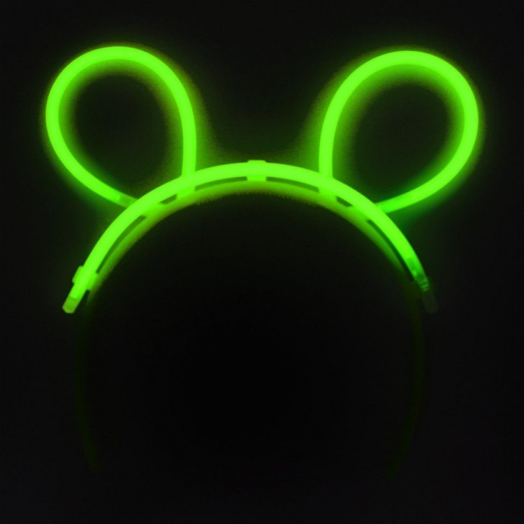 Glowing in the Dark Highlighter Glow Stick Crown Rabbit EarsCrown Green Color