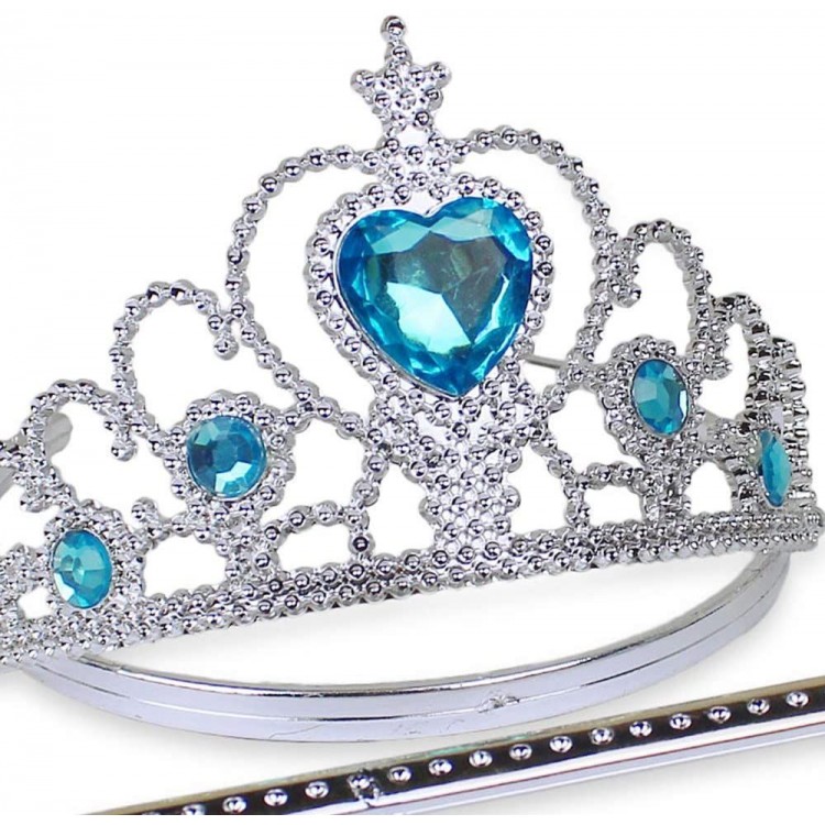 Frozen Elsa Crown with Blue Heart and Stone