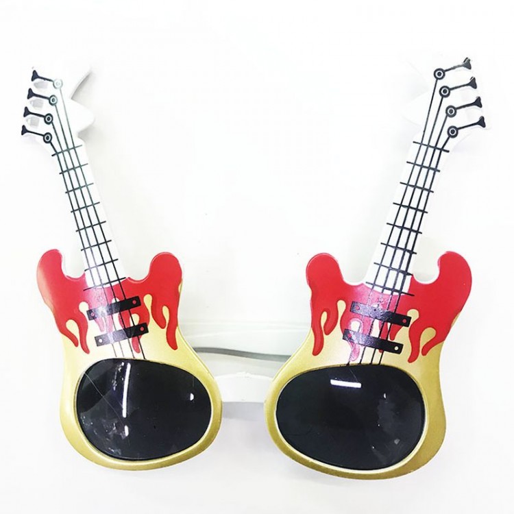 Red Flame Pattern Guitar New Year's Party Glasses