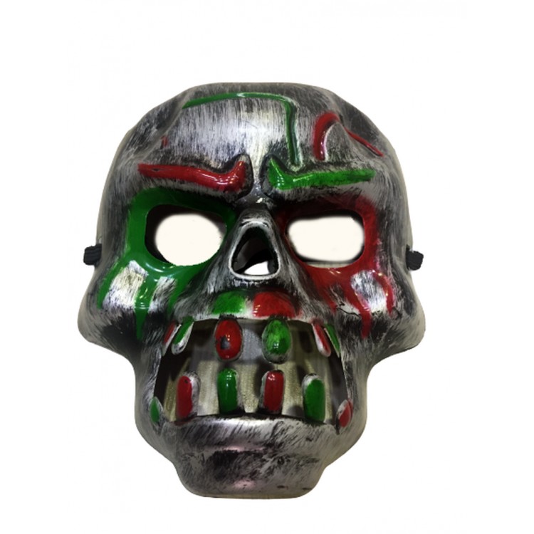 Red Blood Stripe Gear Dracula Skull Mask Gray Color