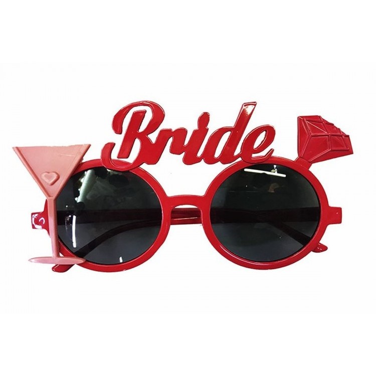 Red Color Bride Bachelorette Party Glasses 8x16 cm