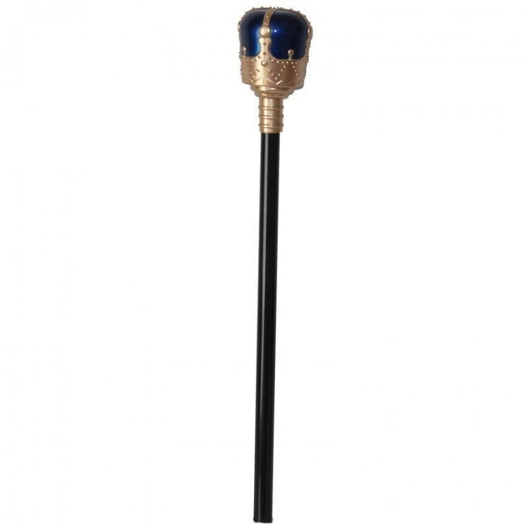 Plastic King's Scepter with Blue Knob Royal Scepter 40cm