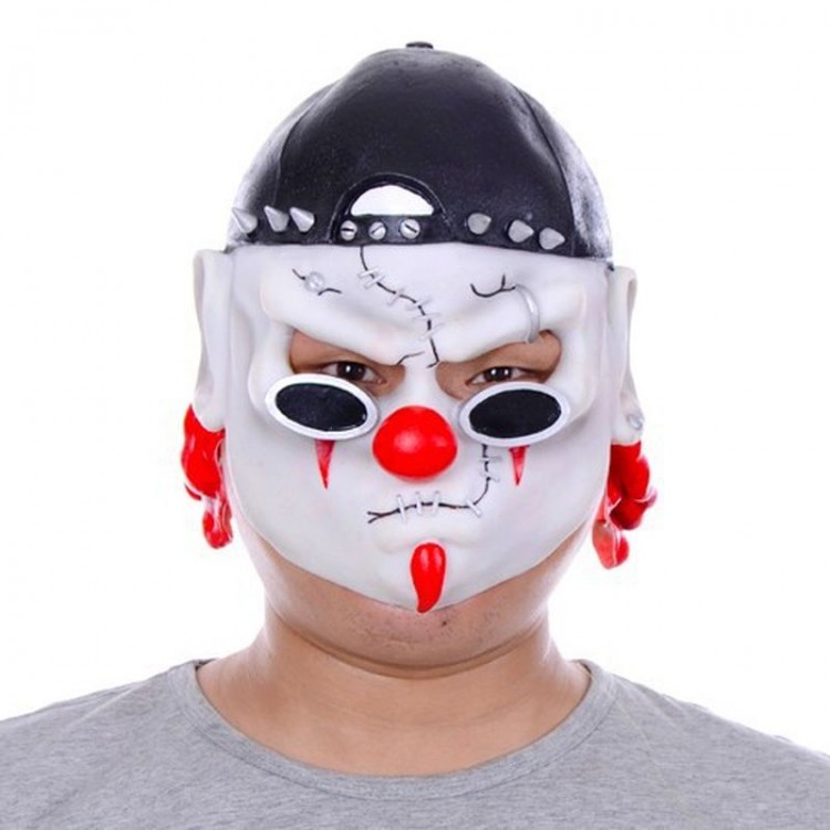 White Mask with Latex Hat and Glasses