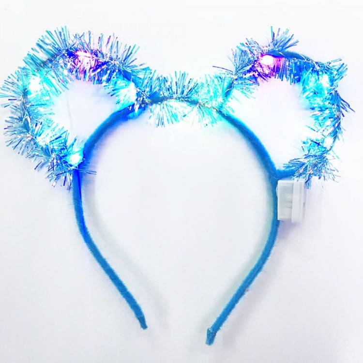 Led Lighted Tasseled Mickey Minnie Mouse Flashing Blue Crown 19x17 cm
