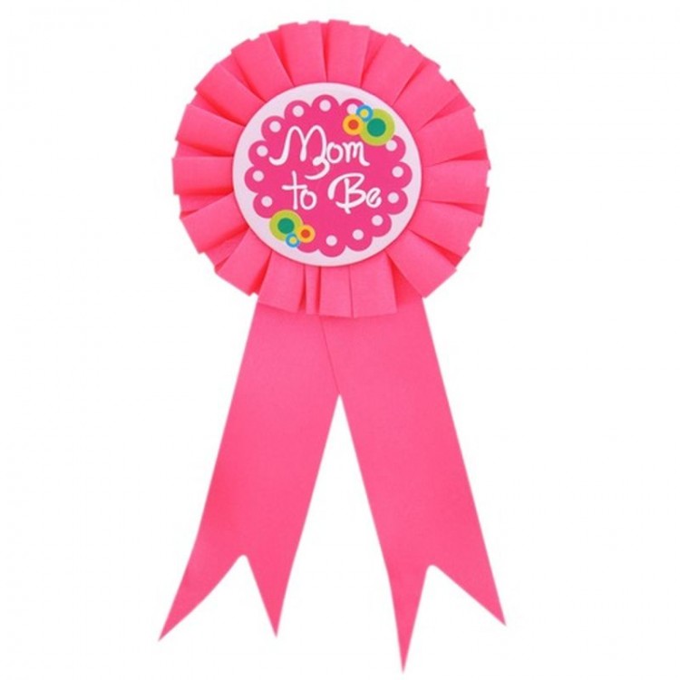 Mom To Be Written Badge Pink Color