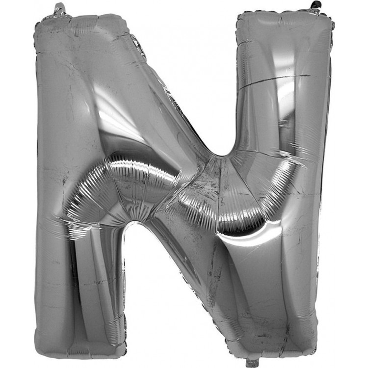 N Letter Foil Balloon Silver Color 40 inch