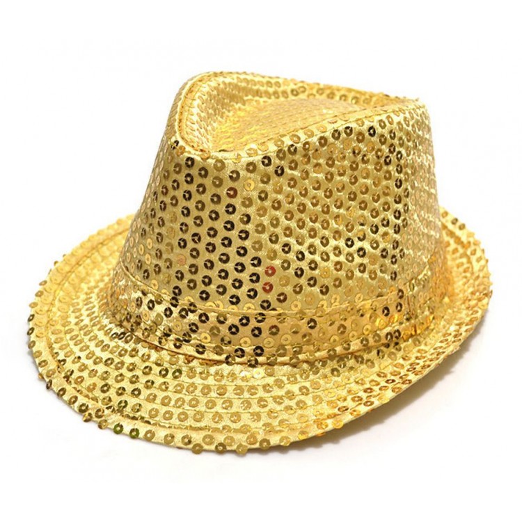 Sequined Children's Hat Gold Color