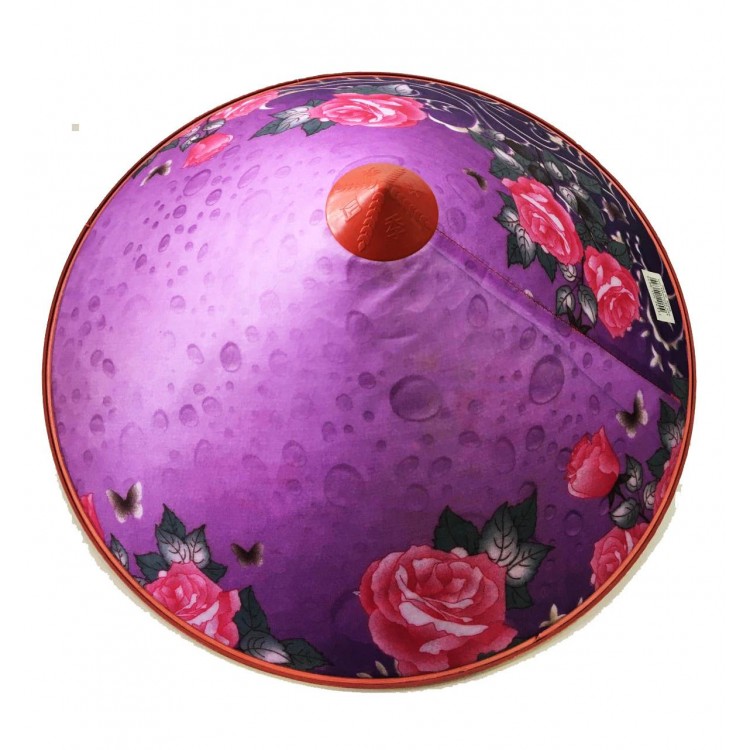 Satin Finish Purple Vietnamese Hat with Pink Floral Drops