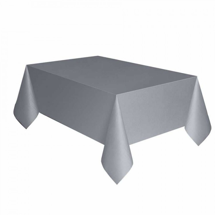 Plastic Tablecloth Silver Color 137x270 cm