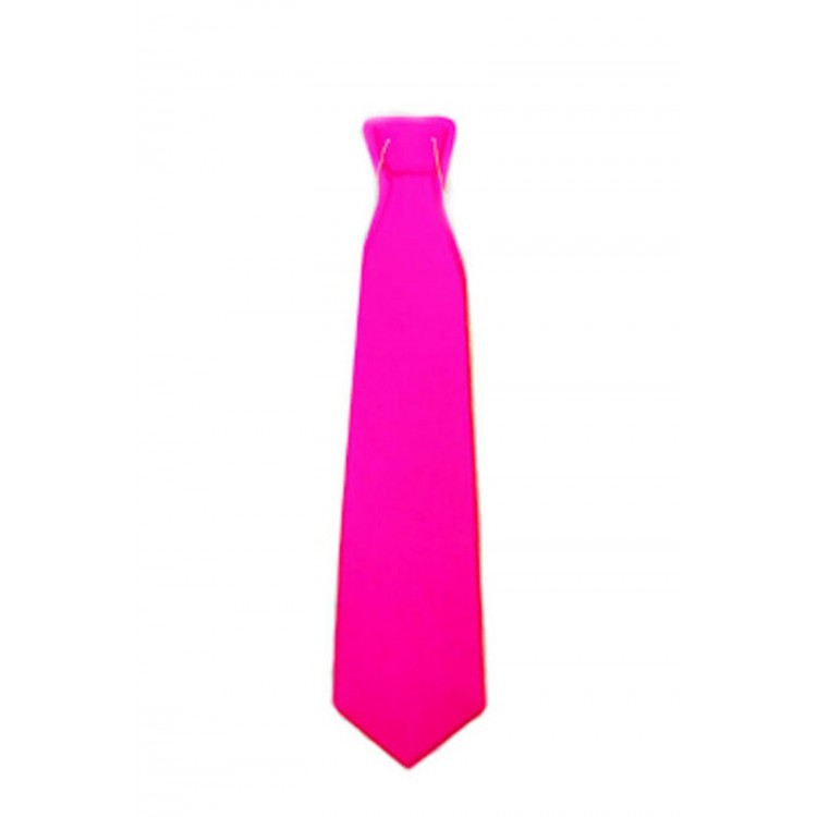 Plastic Party Tie Neon Pink Color 12 Pieces