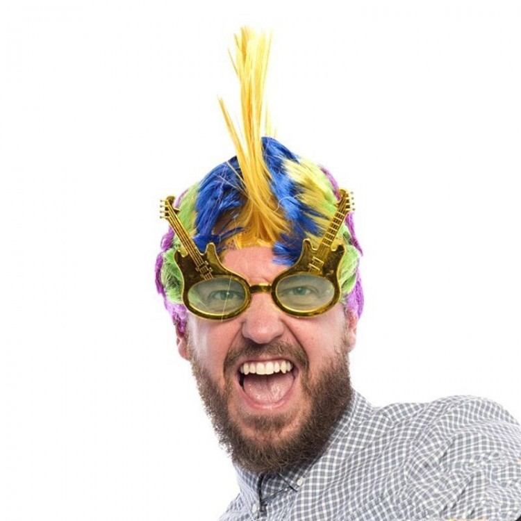 Rockn Roll Retro Guitar Shaped Party Glasses Gold Color