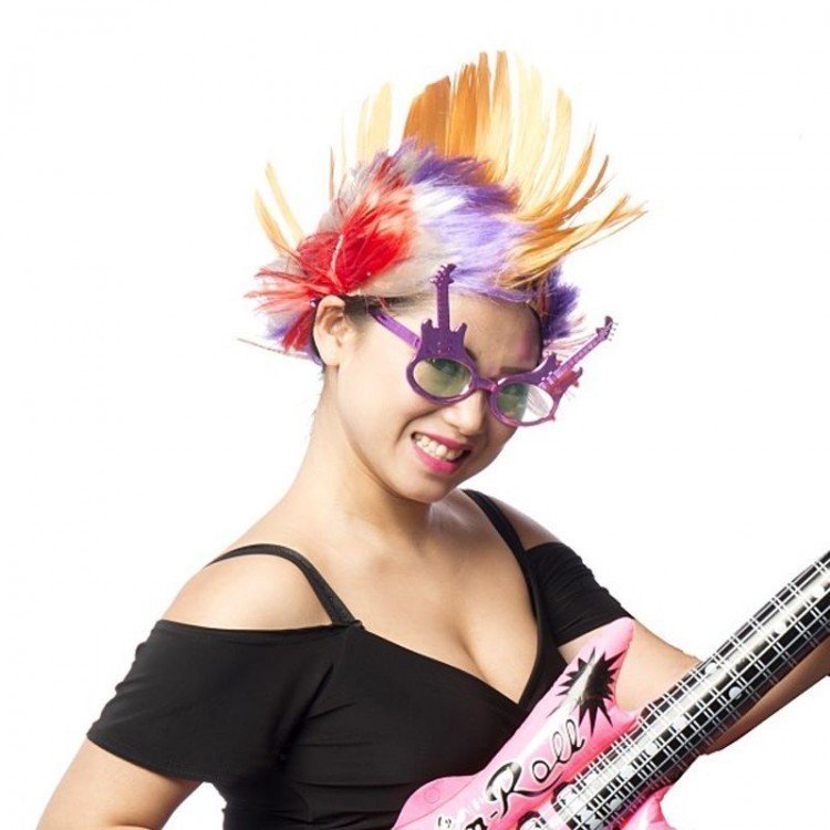 Rockn Roll Retro Guitar Shaped Party Glasses Purple Color