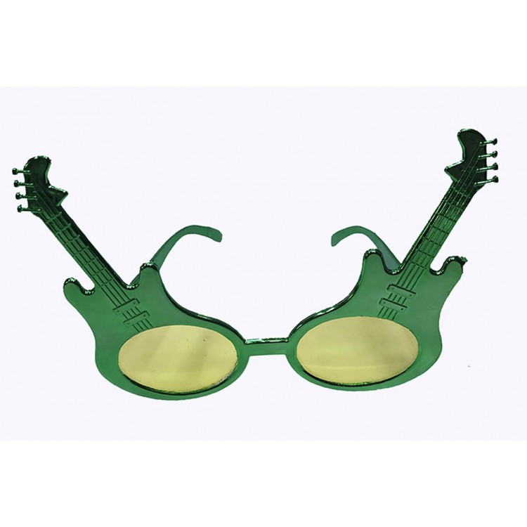 Rockn Roll Retro Guitar Shaped Party Glasses Green Color