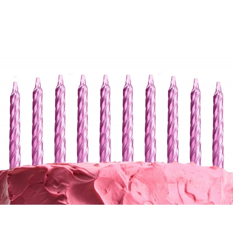 Rose Pink Color Birthday Wedding Anniversary Cake Candles 10 Pcs