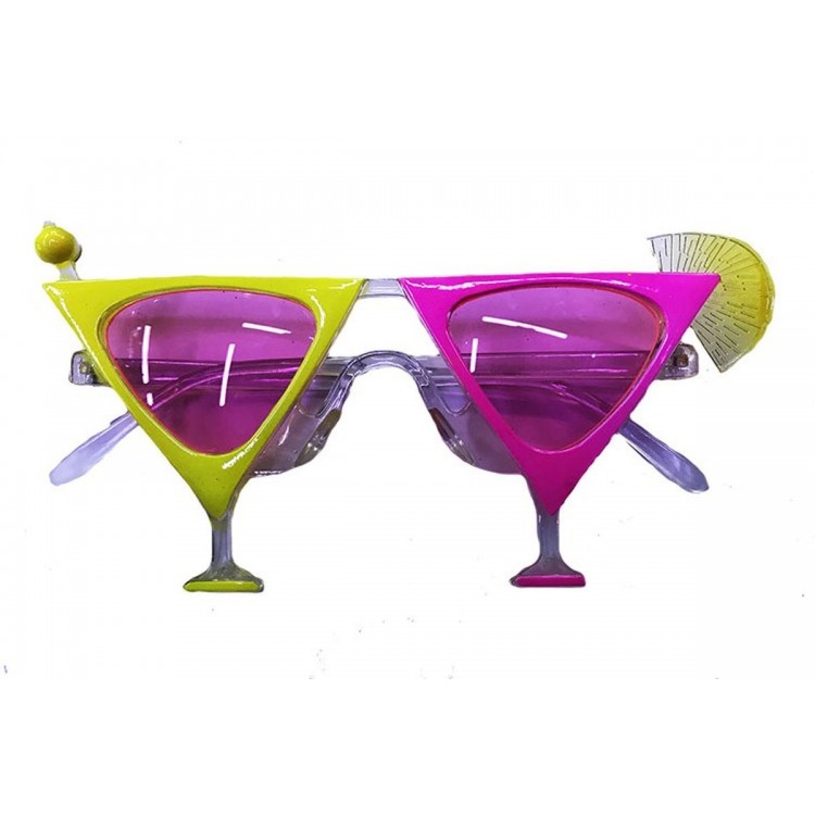 Yellow Pink Color Martini Party Glasses