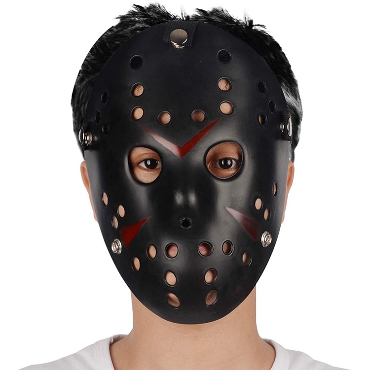 Black Color Red Stripes Full Face Hockey Jason Mask Hannibal Mask