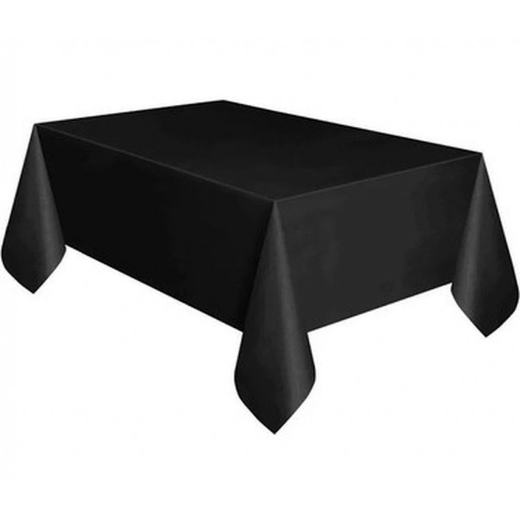 Black Color Plastic Tablecloth 120x180 cm