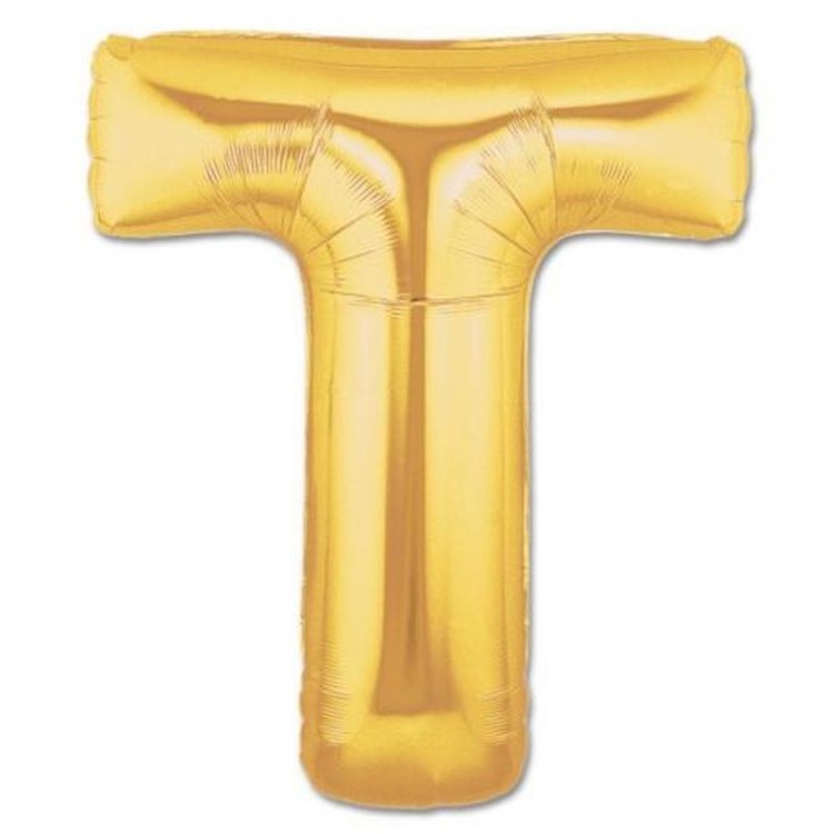T Letter Foil Balloon Gold Color 40 inch
