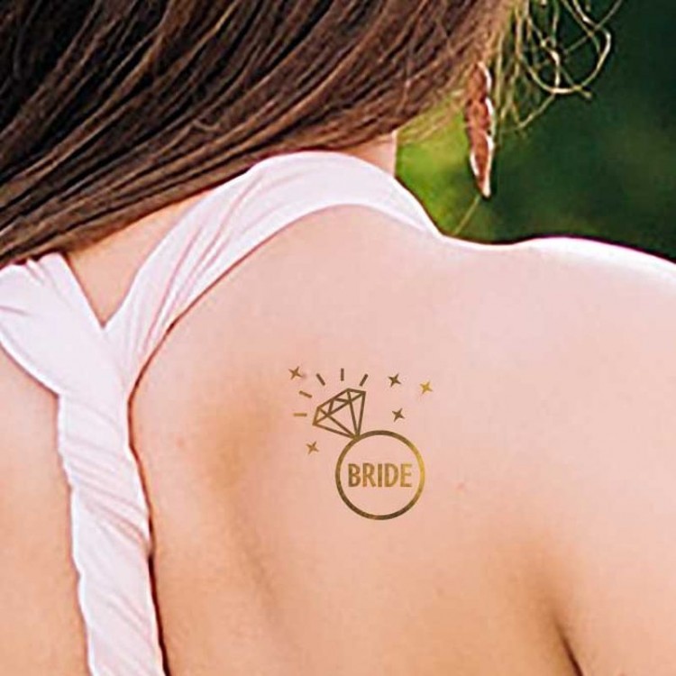Single Bride Tattoo Model 3 - Gold Gilding - 5,5 cm x 5.5 cm - Temporary Tattoo
