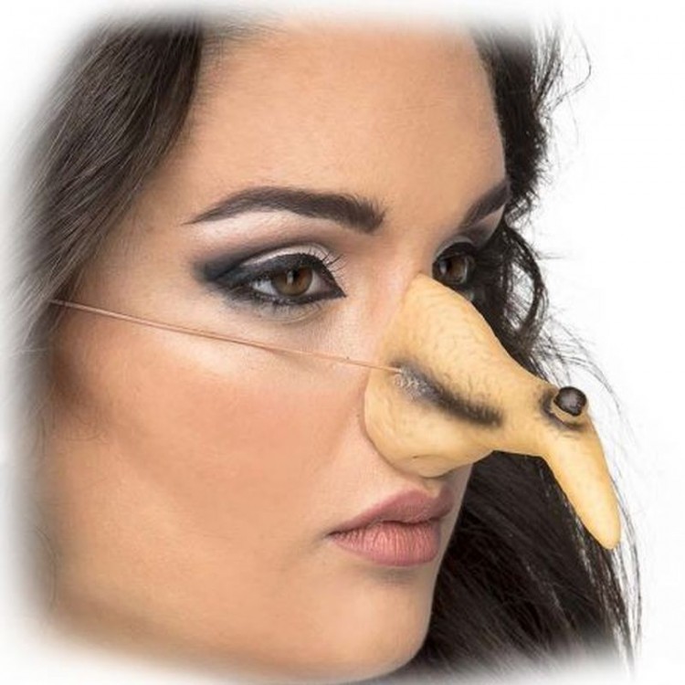 Flesh Colored Realistic Witch Nose with Rubber Attachment