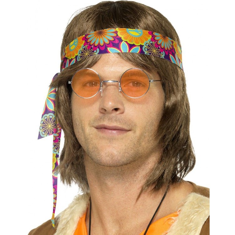 60's Hippie Lennon Glasses with Orange Color Lenses