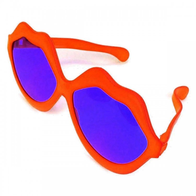 Orange Color Mega Size Jumbo Lip Shaped Party Glasses