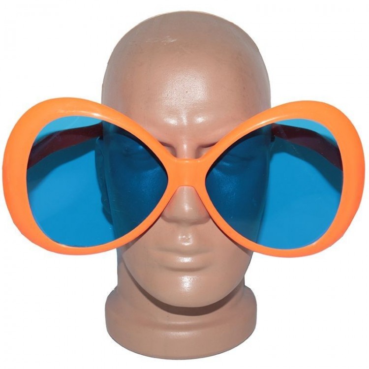Orange Color Mega Size Oval Round Party Glasses