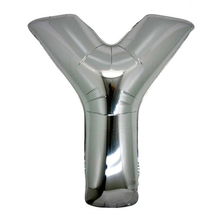 Y Letter Foil Balloon Silver Color 40 inch