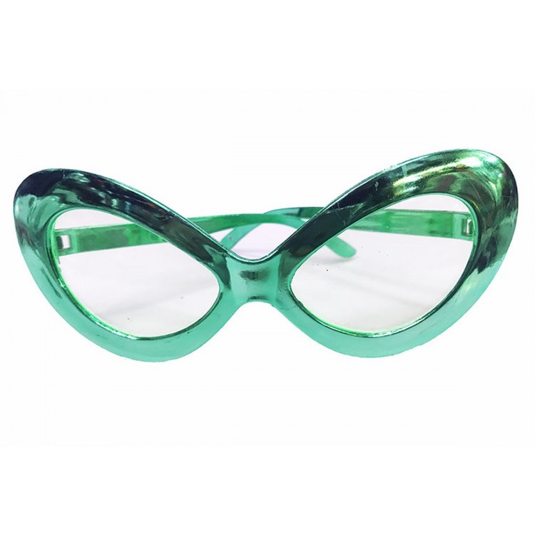 Metalized Yeşilçam 80's and 90's Party Glasses Green Color 15x7 cm