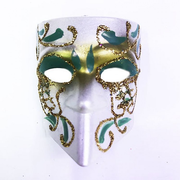 Green Color Embroidered Ceramic Material Full Face VeniceMagnet 4x5cm