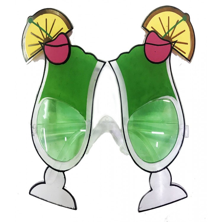 Green Color Cocktail Themed New Year's Party Glasses