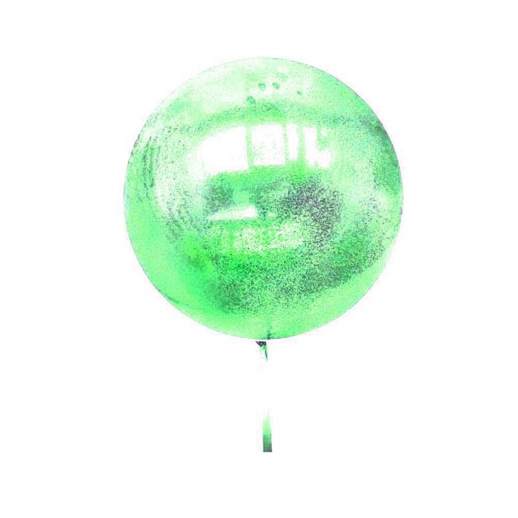 Green Glitter Round Transparent Balloon 24 Inch