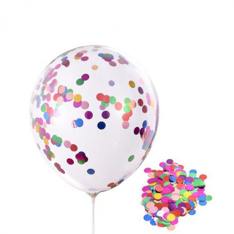 Transparent Round Balloon with Round Sequins 24 Inches