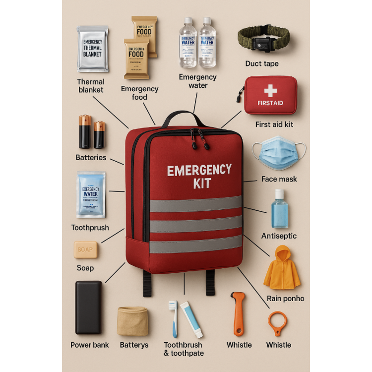 High-Visibility Emergency Bag – 220-Piece Survival Kit