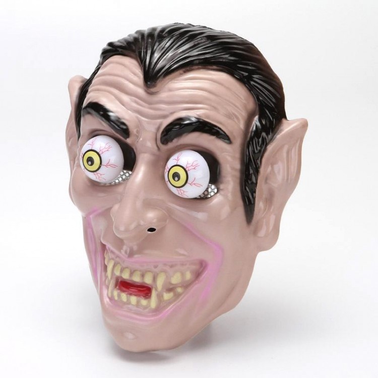 Plastic Vampire Horror Mask with Movable Eyes and Rubber Apparatus