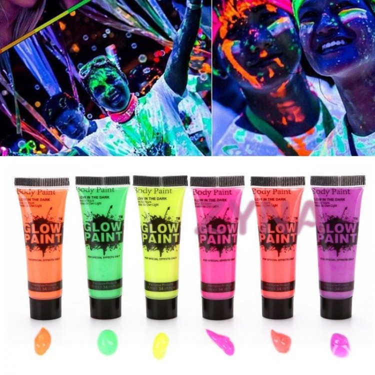Neon Glow Party Face Paint 6 Colors 6Adet