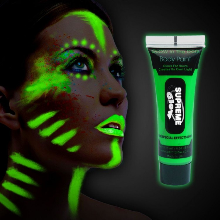 Glow in the Dark Phosphorescent Neon Glow Party Face PaintBody Cream Green Color