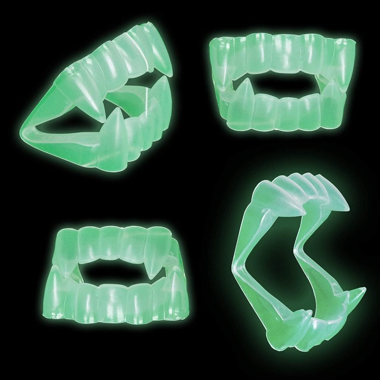 Glow in the Dark Phosphorescent Double Palate False Vampire Teeth