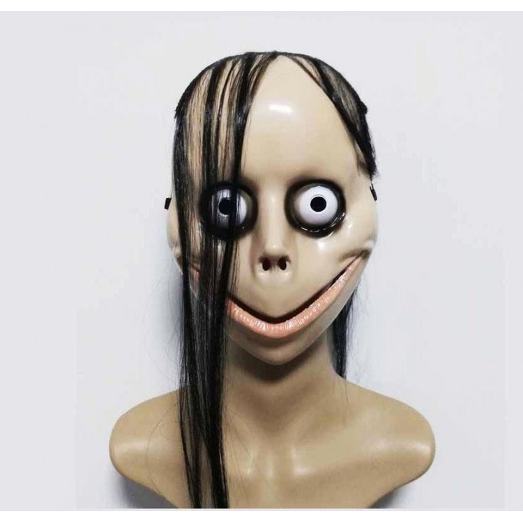 Scary Creepy Long Hair Momo Mask 24x16 cm