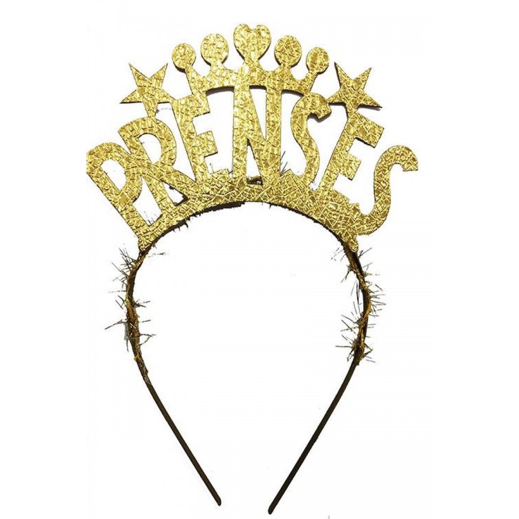 Princess Written Star Heart Shaped Gold Color Partycrown
