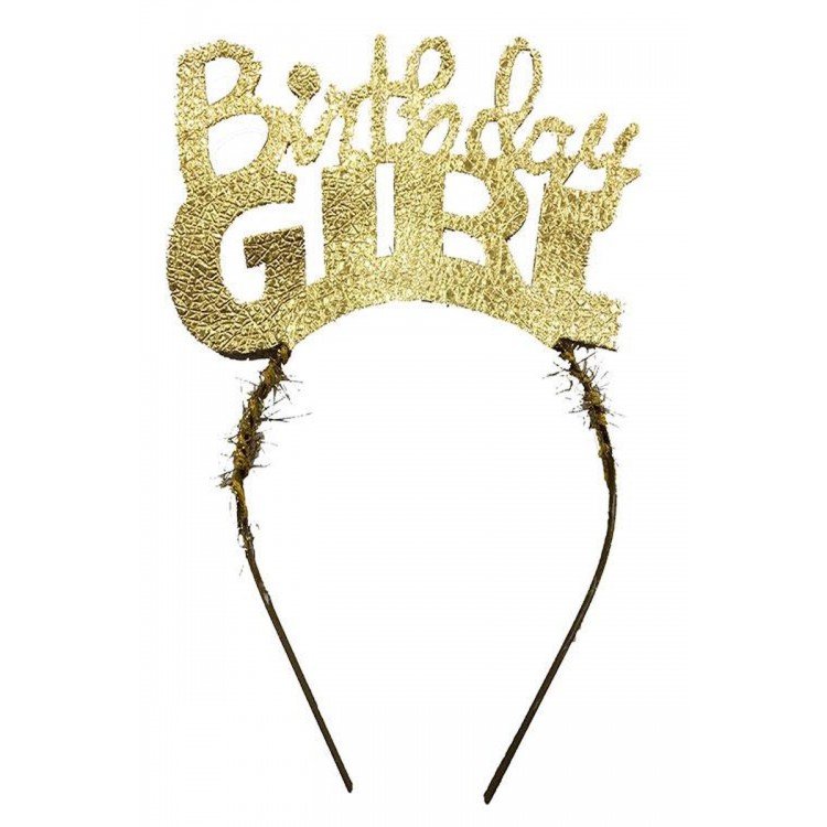 Birthday Girl Written in Gold Color Party GirlDay Crown
