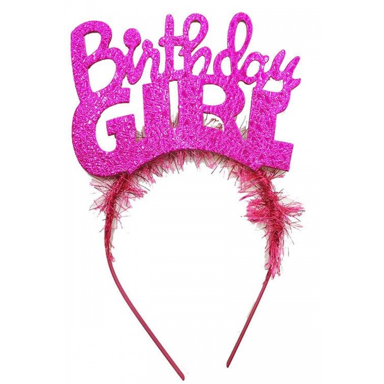 Birthday Girl Written Fuchsia Color Party Girl BirthdayDay Crown