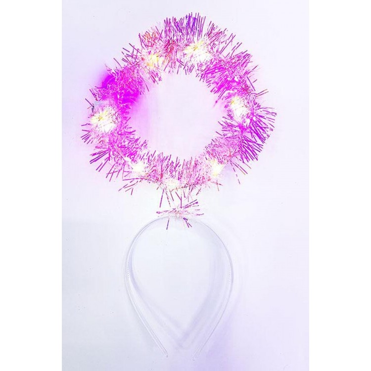 Flashing LED Lighted 3-Function Angel HareCrown Pink Color