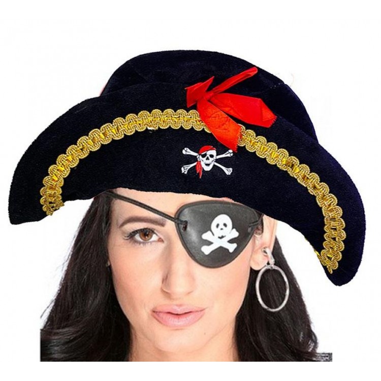 Moldable Unisex Pirate Hat and Eye PatchSeti